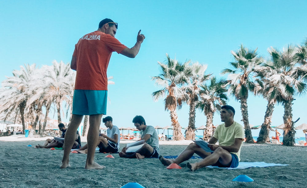 Training session on the beach